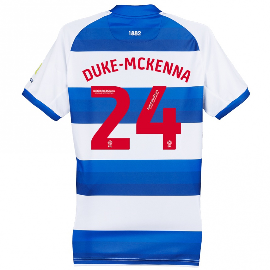 Niño Fútbol Camiseta Stephen Duke-Mckenna #24 Blanco Azul 1ª Equipación 2024/25