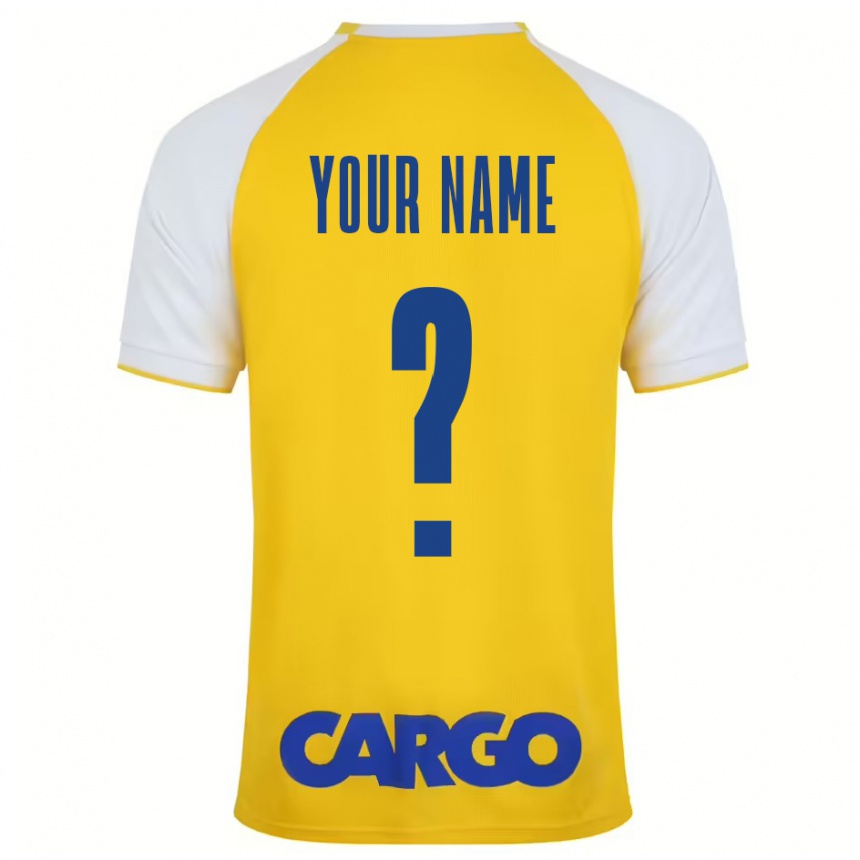 Niño Fútbol Camiseta Su Nombre #0 Amarillo Blanco 1ª Equipación 2024/25