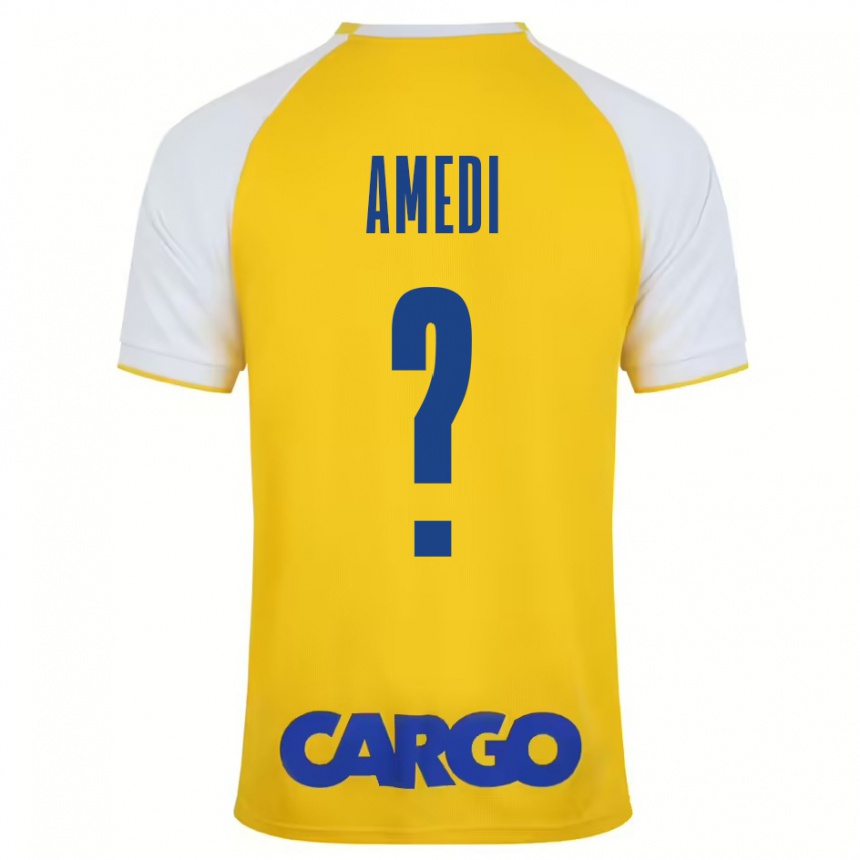 Niño Fútbol Camiseta Roei Amedi #0 Amarillo Blanco 1ª Equipación 2024/25