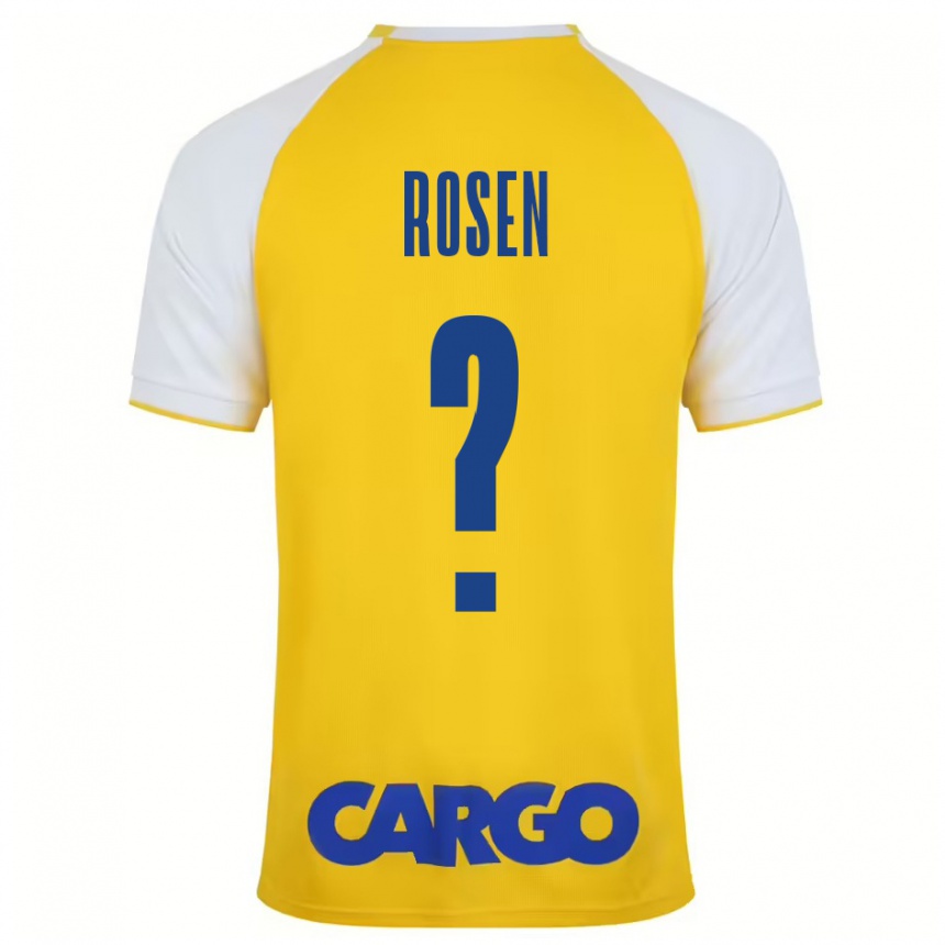 Niño Fútbol Camiseta Shahar Rosen #0 Amarillo Blanco 1ª Equipación 2024/25