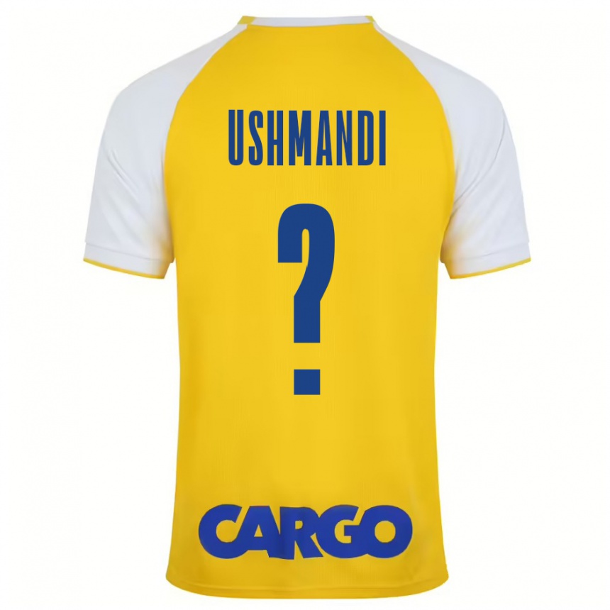 Niño Fútbol Camiseta Anar Ushmandi #0 Amarillo Blanco 1ª Equipación 2024/25