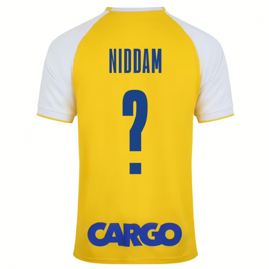 Niño Fútbol Camiseta Nadav Niddam #0 Amarillo Blanco 1ª Equipación 2024/25