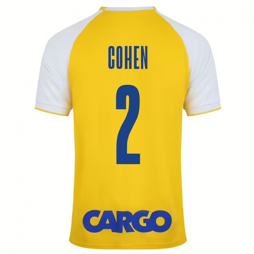 Niño Fútbol Camiseta Avishay Cohen #2 Amarillo Blanco 1ª Equipación 2024/25