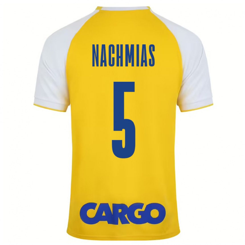 Niño Fútbol Camiseta Idan Nachmias #5 Amarillo Blanco 1ª Equipación 2024/25