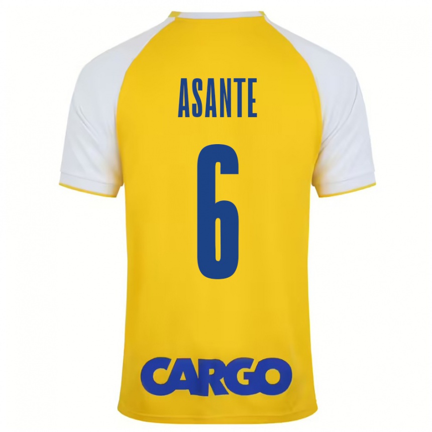 Niño Fútbol Camiseta Tyrese Asante #6 Amarillo Blanco 1ª Equipación 2024/25