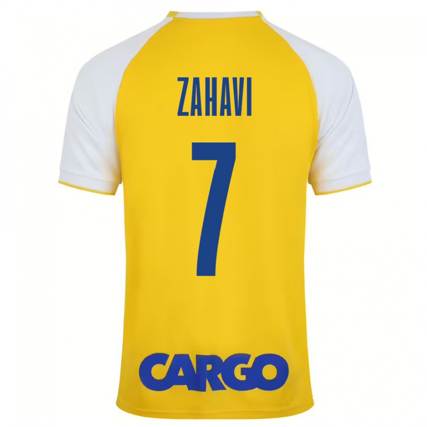 Niño Fútbol Camiseta Eran Zahavi #7 Amarillo Blanco 1ª Equipación 2024/25