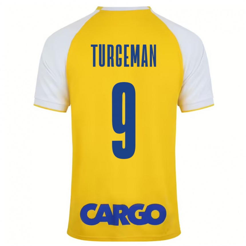 Niño Fútbol Camiseta Dor Turgeman #9 Amarillo Blanco 1ª Equipación 2024/25