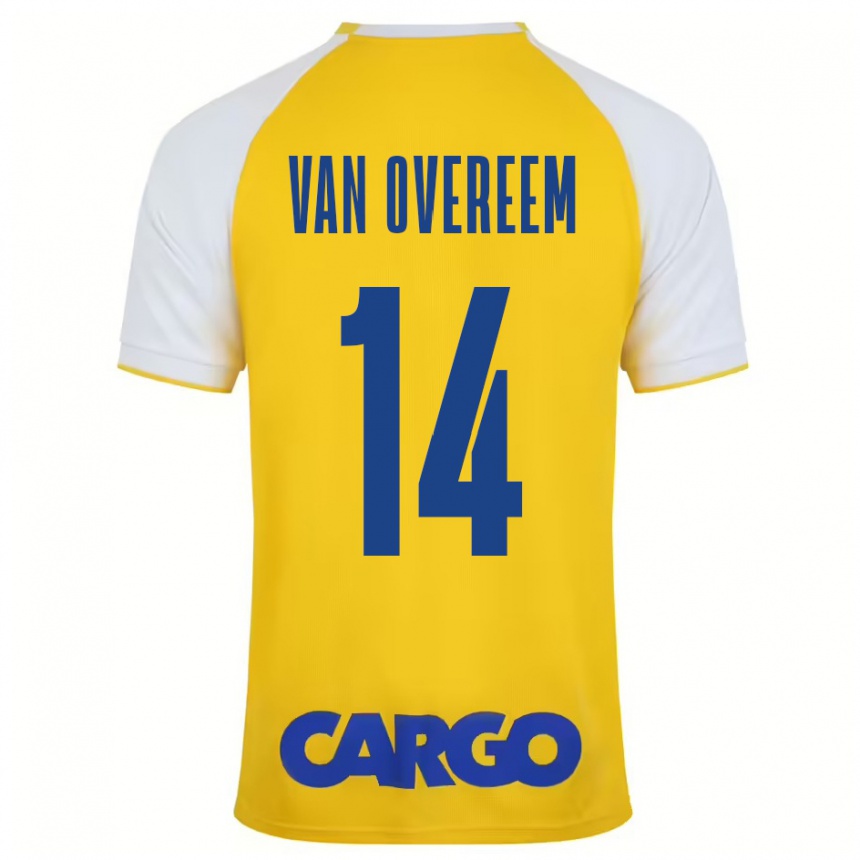 Niño Fútbol Camiseta Joris Van Overeem #14 Amarillo Blanco 1ª Equipación 2024/25