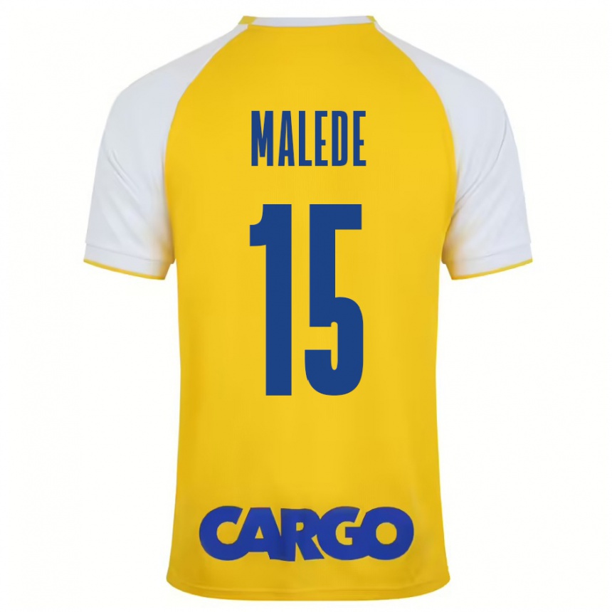 Niño Fútbol Camiseta Yonas Malede #15 Amarillo Blanco 1ª Equipación 2024/25