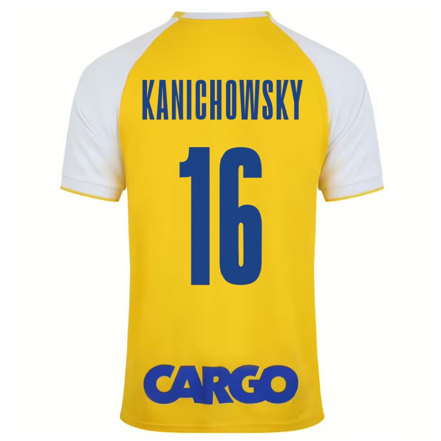 Niño Fútbol Camiseta Gabi Kanichowsky #16 Amarillo Blanco 1ª Equipación 2024/25