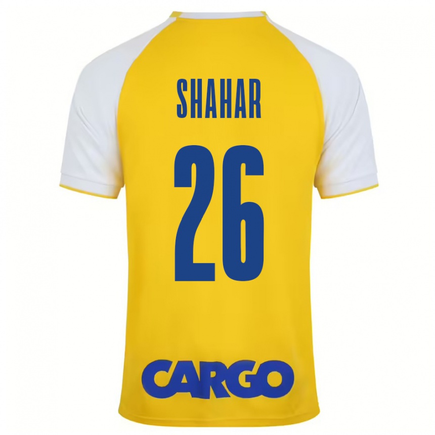 Niño Fútbol Camiseta Ido Shahar #26 Amarillo Blanco 1ª Equipación 2024/25