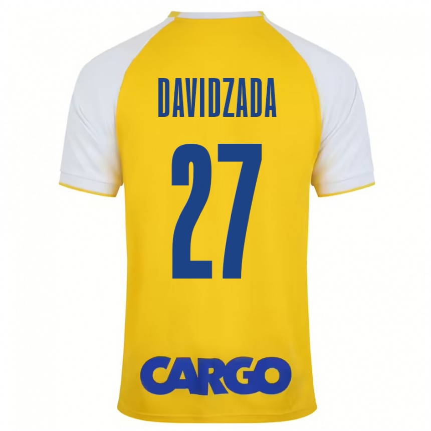 Niño Fútbol Camiseta Ofir Davidzada #27 Amarillo Blanco 1ª Equipación 2024/25