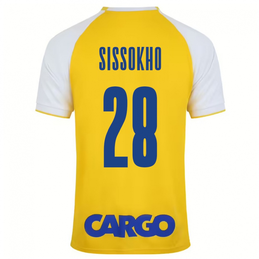 Niño Fútbol Camiseta Issouf Sissokho #28 Amarillo Blanco 1ª Equipación 2024/25