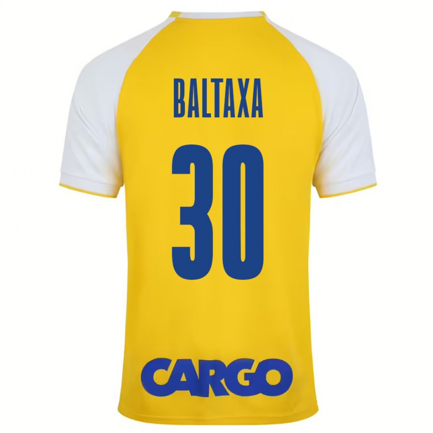 Niño Fútbol Camiseta Matan Baltaxa #30 Amarillo Blanco 1ª Equipación 2024/25