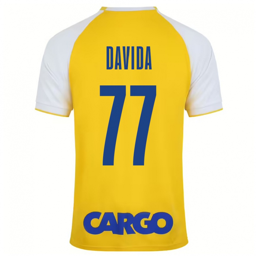 Niño Fútbol Camiseta Osher Davida #77 Amarillo Blanco 1ª Equipación 2024/25