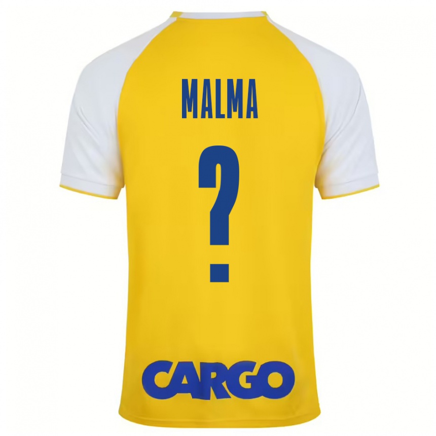 Niño Fútbol Camiseta Itay Malma #0 Amarillo Blanco 1ª Equipación 2024/25