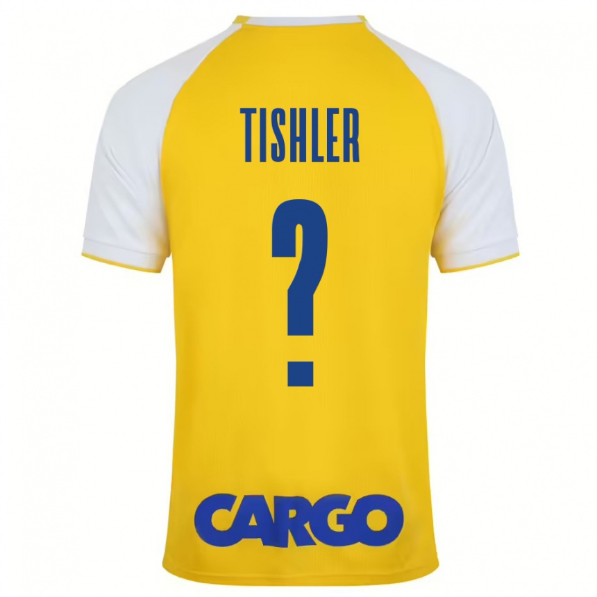 Niño Fútbol Camiseta Daniel Tishler #0 Amarillo Blanco 1ª Equipación 2024/25