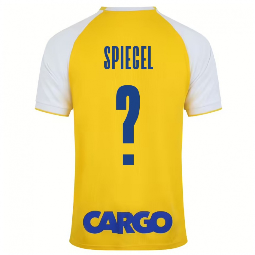 Niño Fútbol Camiseta Liran Spiegel #0 Amarillo Blanco 1ª Equipación 2024/25