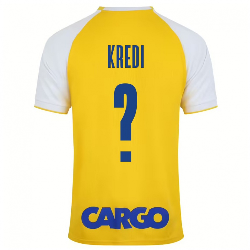 Niño Fútbol Camiseta Amit Kredi #0 Amarillo Blanco 1ª Equipación 2024/25