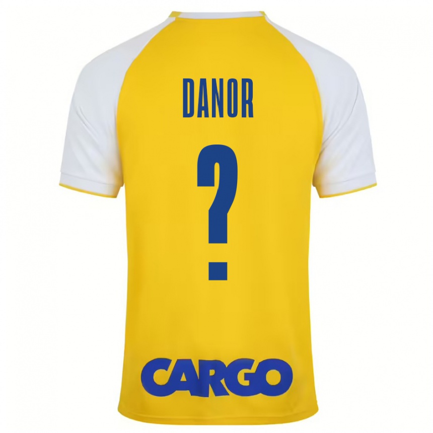 Niño Fútbol Camiseta Yaheli Danor #0 Amarillo Blanco 1ª Equipación 2024/25