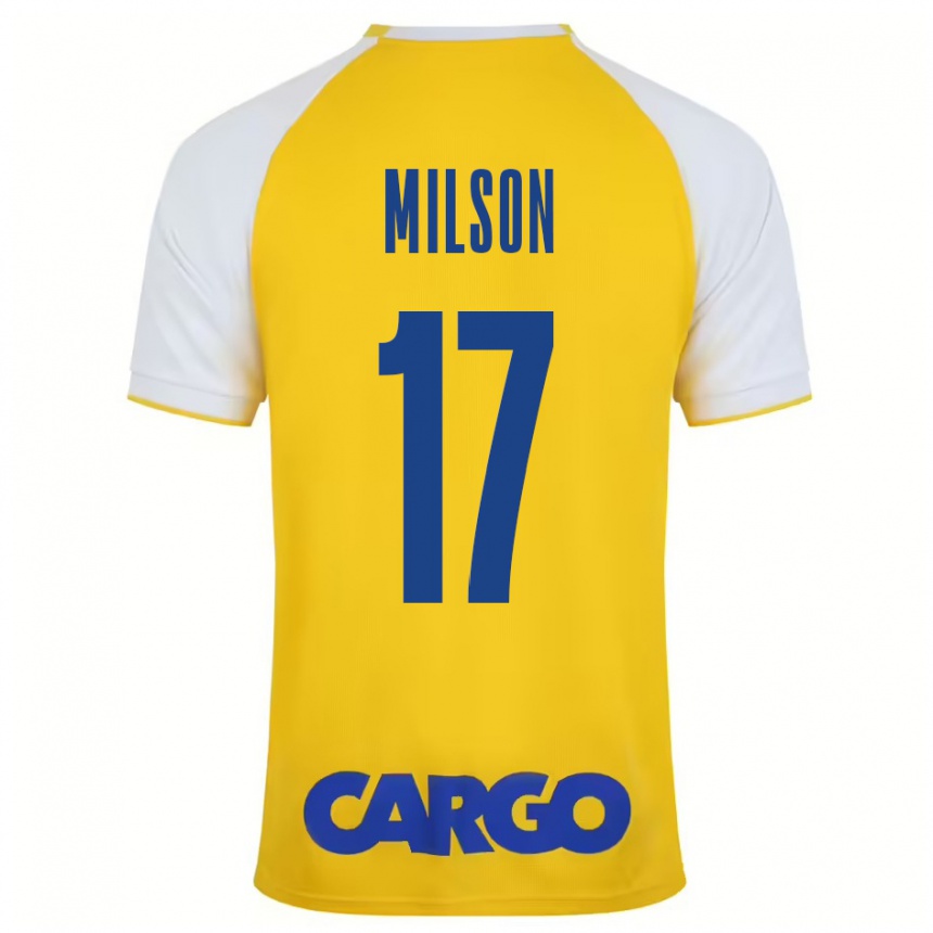 Niño Fútbol Camiseta Milson #17 Amarillo Blanco 1ª Equipación 2024/25