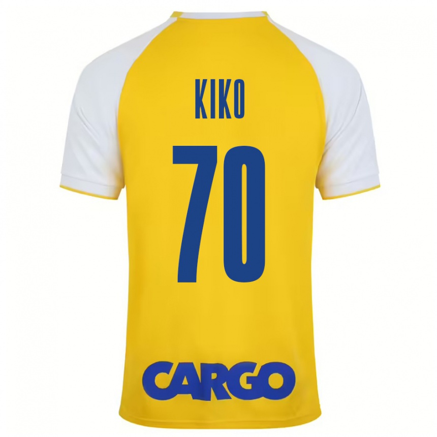 Niño Fútbol Camiseta Kiko Bondoso #70 Amarillo Blanco 1ª Equipación 2024/25