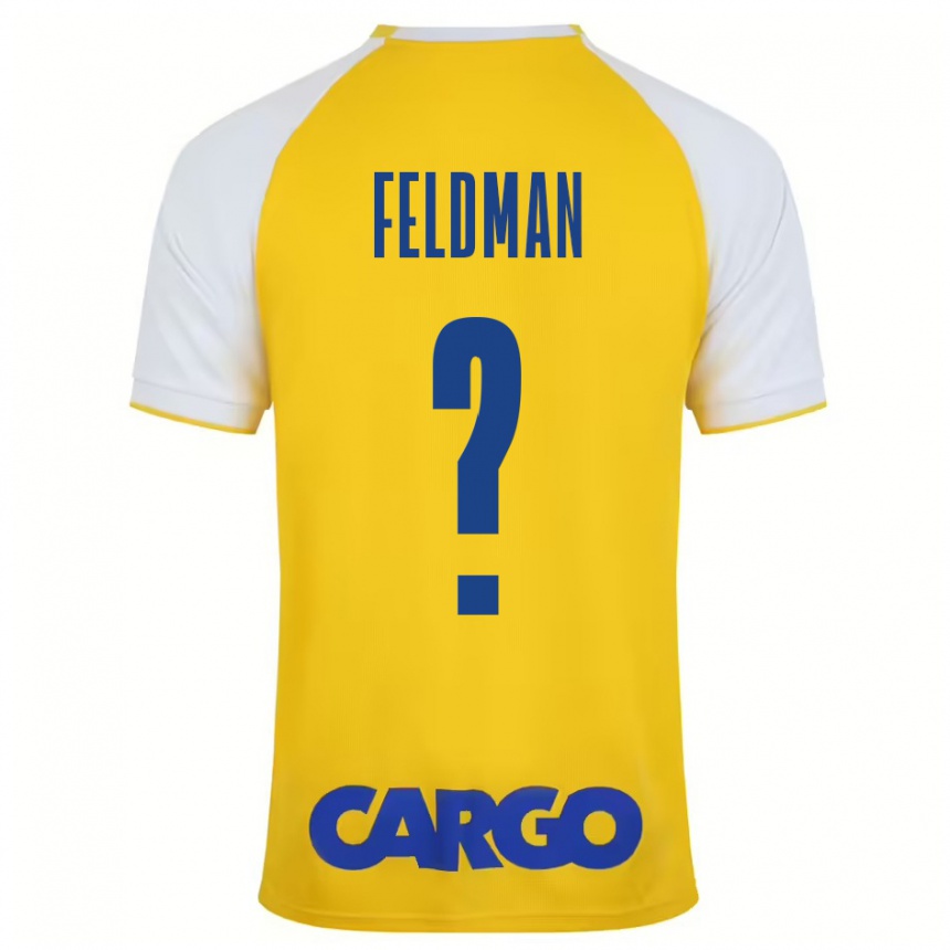 Niño Fútbol Camiseta Ron Feldman #0 Amarillo Blanco 1ª Equipación 2024/25