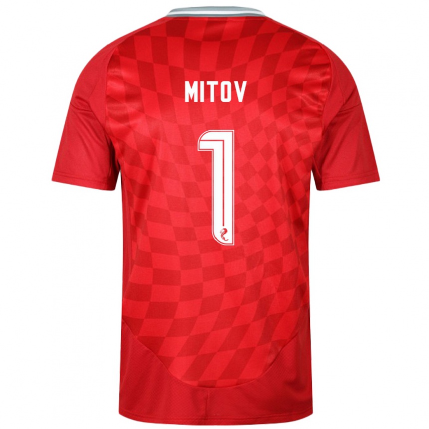 Niño Fútbol Camiseta Dimitar Mitov #1 Rojo 1ª Equipación 2024/25