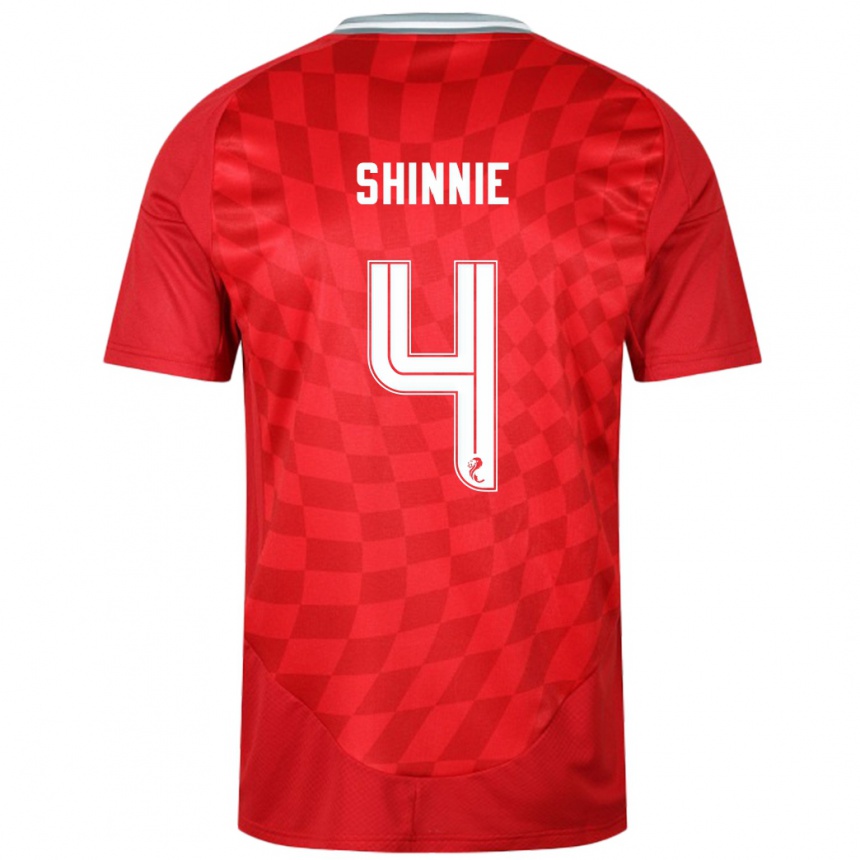 Niño Fútbol Camiseta Graeme Shinnie #4 Rojo 1ª Equipación 2024/25