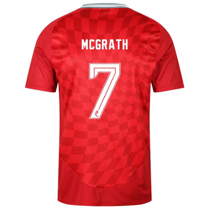 Niño Fútbol Camiseta Jamie Mcgrath #7 Rojo 1ª Equipación 2024/25