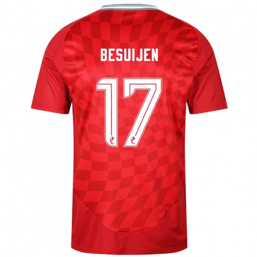 Niño Fútbol Camiseta Vicente Besuijen #17 Rojo 1ª Equipación 2024/25