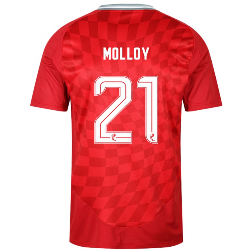 Niño Fútbol Camiseta Gavin Molloy #21 Rojo 1ª Equipación 2024/25