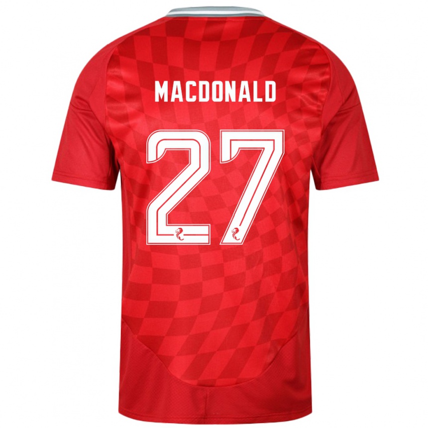 Niño Fútbol Camiseta Angus Macdonald #27 Rojo 1ª Equipación 2024/25