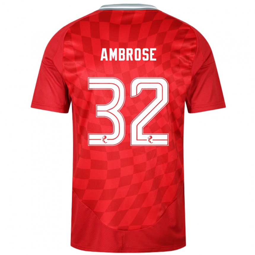 Niño Fútbol Camiseta Peter Ambrose #32 Rojo 1ª Equipación 2024/25