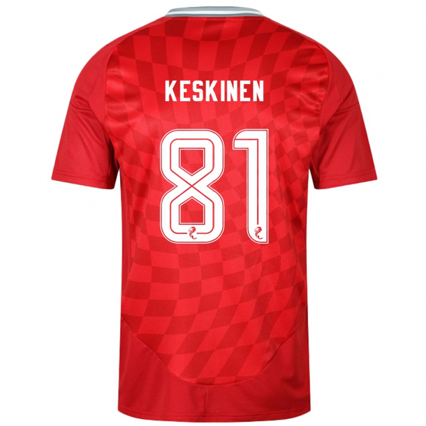 Niño Fútbol Camiseta Topi Keskinen #81 Rojo 1ª Equipación 2024/25