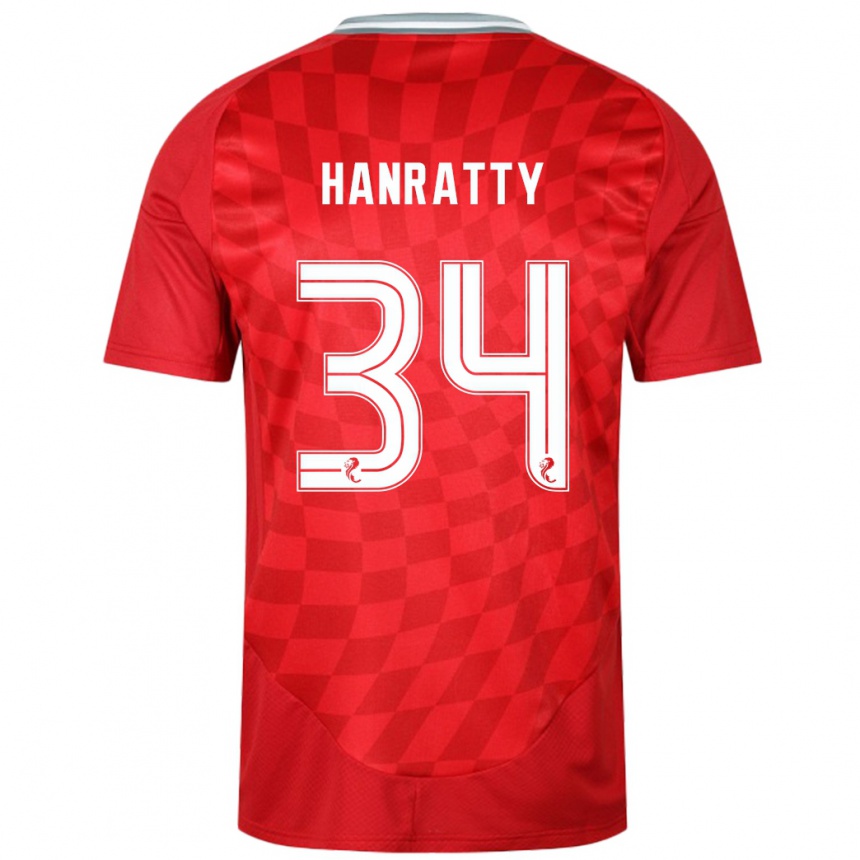 Niño Fútbol Camiseta Kevin Hanratty #34 Rojo 1ª Equipación 2024/25