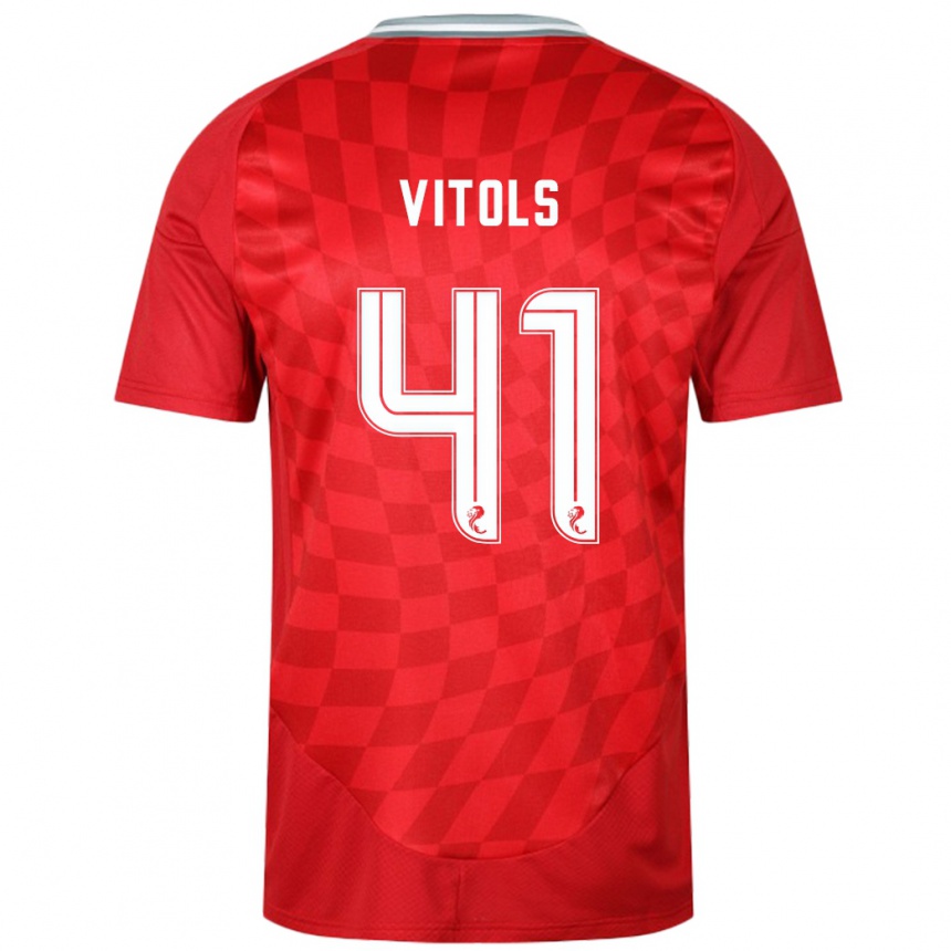 Niño Fútbol Camiseta Rodrigo Vitols #41 Rojo 1ª Equipación 2024/25