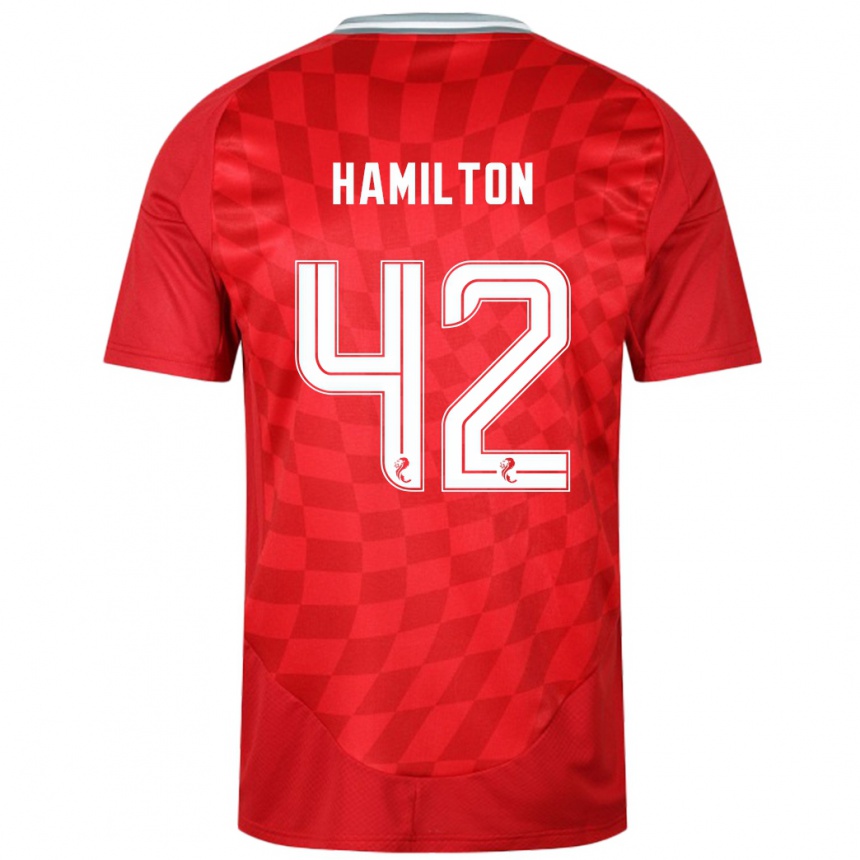 Niño Fútbol Camiseta Brendan Hamilton #42 Rojo 1ª Equipación 2024/25