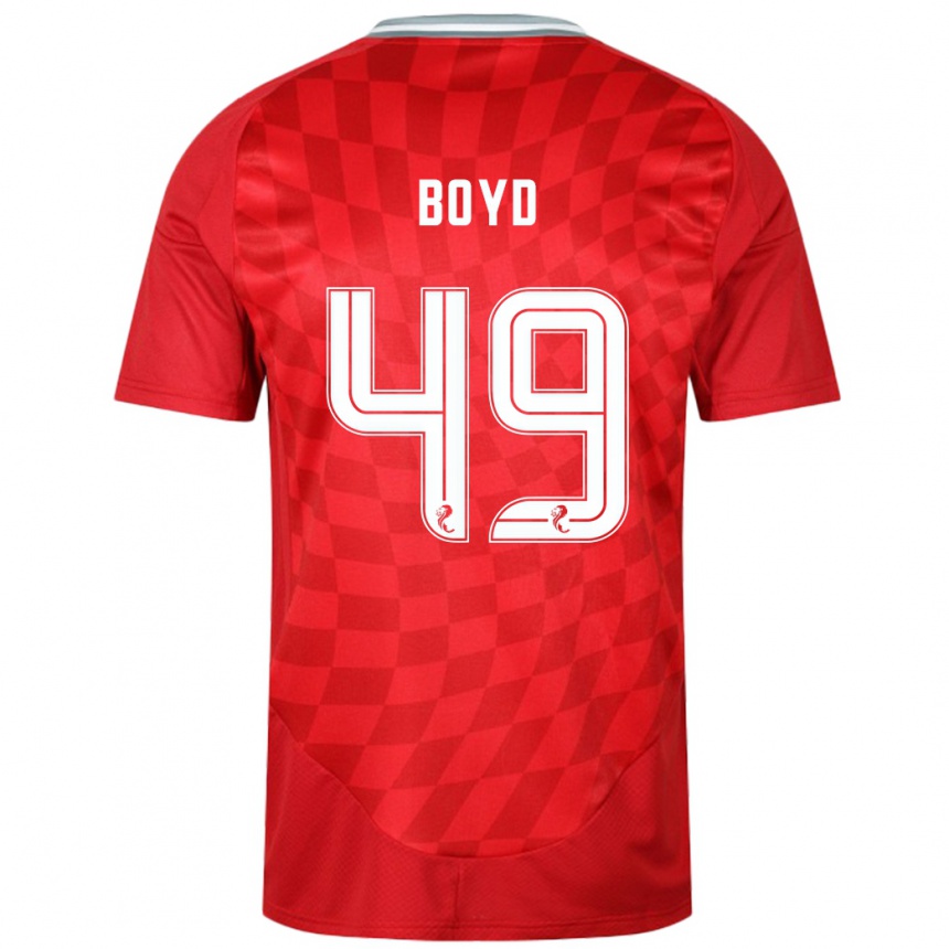 Niño Fútbol Camiseta Fletcher Boyd #49 Rojo 1ª Equipación 2024/25