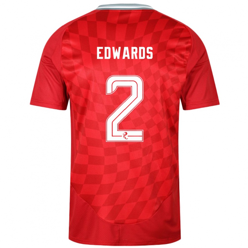 Niño Fútbol Camiseta Lois Edwards #2 Rojo 1ª Equipación 2024/25