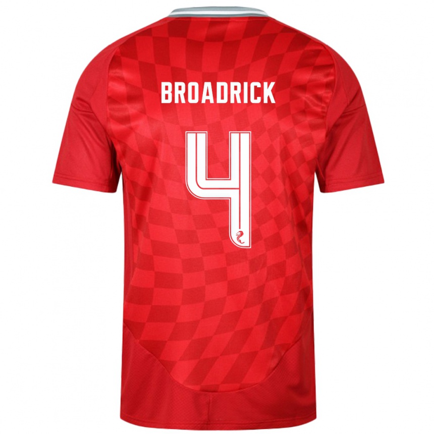 Niño Fútbol Camiseta Jessica Broadrick #4 Rojo 1ª Equipación 2024/25