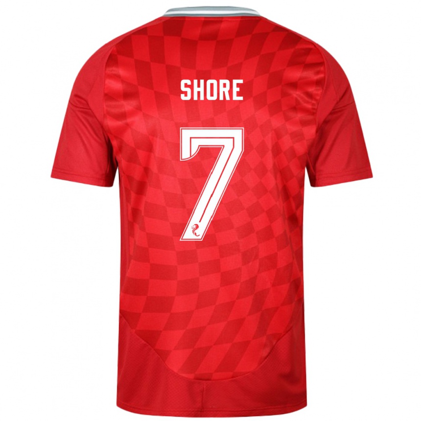 Niño Fútbol Camiseta Eilidh Shore #7 Rojo 1ª Equipación 2024/25