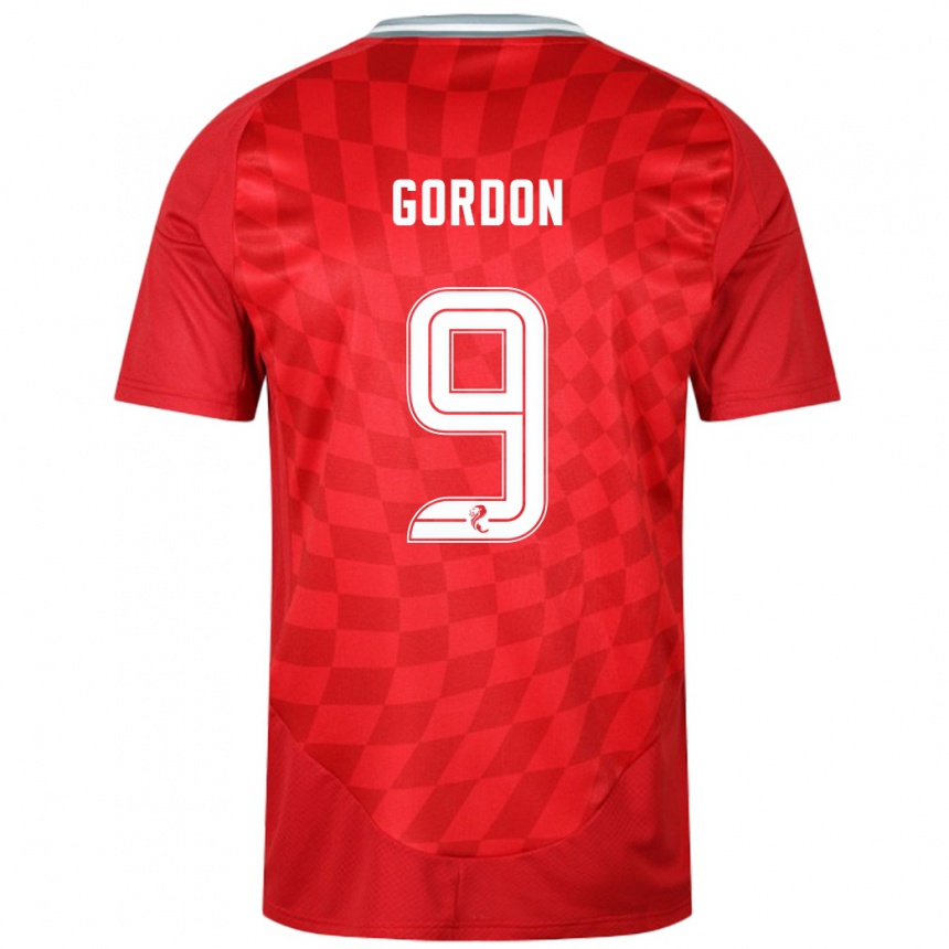 Niño Fútbol Camiseta Lauren Gordon #9 Rojo 1ª Equipación 2024/25