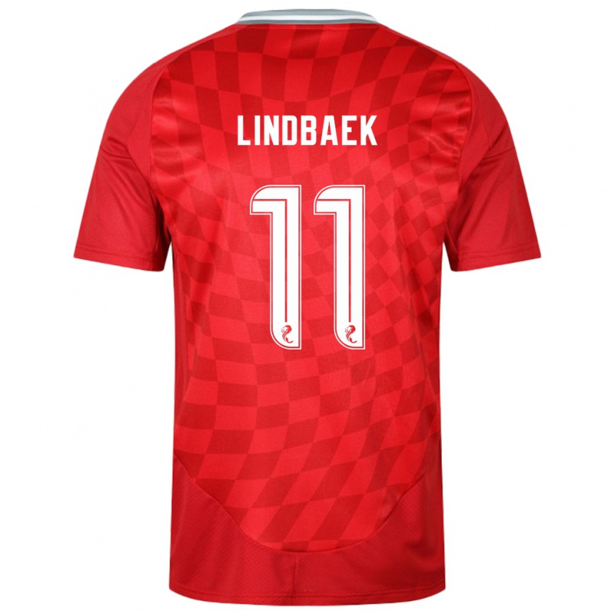 Niño Fútbol Camiseta Adele Lindbaek #11 Rojo 1ª Equipación 2024/25