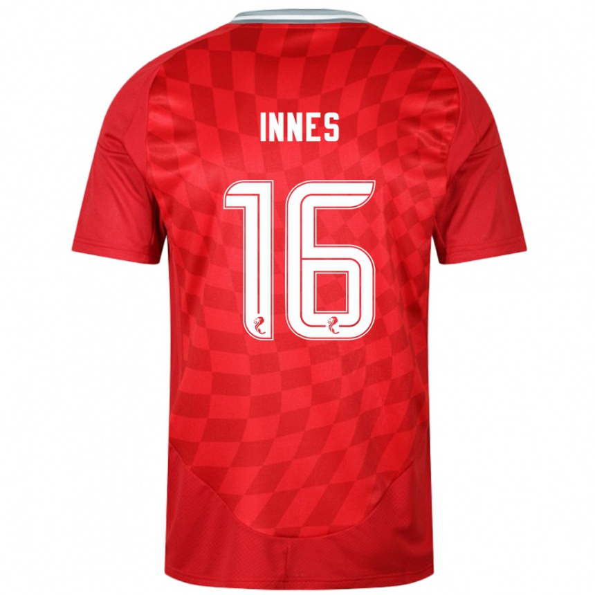 Niño Fútbol Camiseta Hannah Innes #16 Rojo 1ª Equipación 2024/25