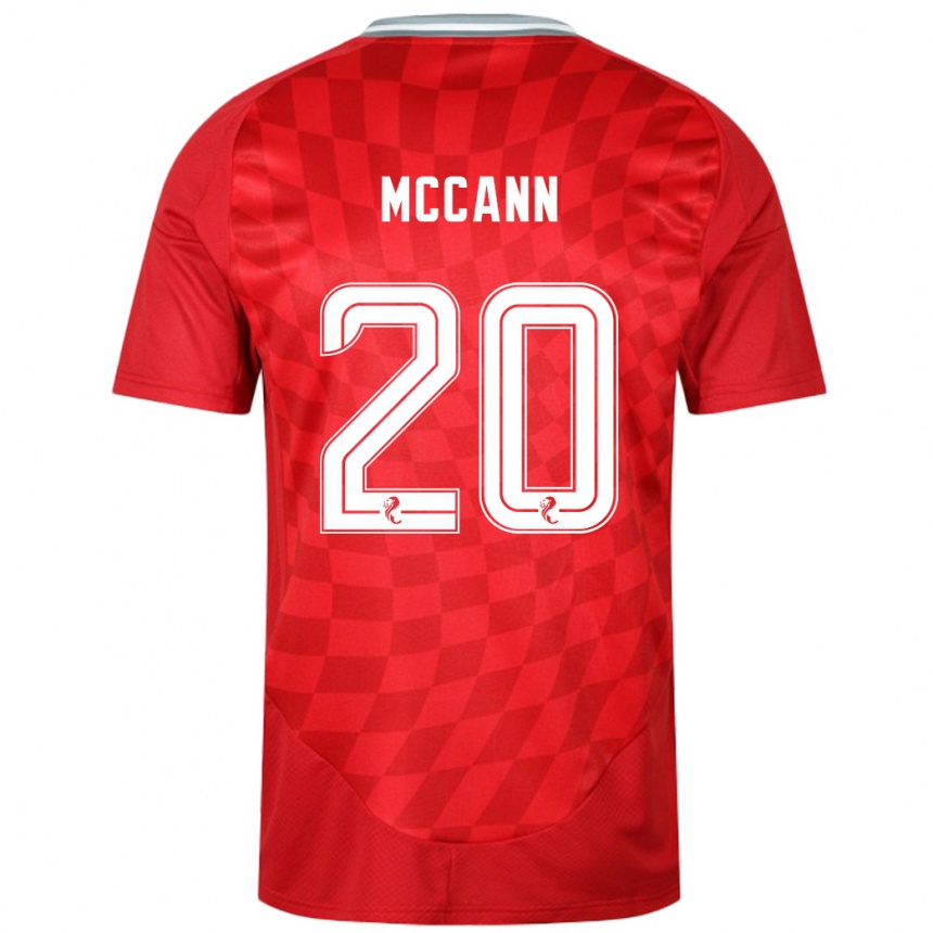 Niño Fútbol Camiseta Annalisa Mccann #20 Rojo 1ª Equipación 2024/25