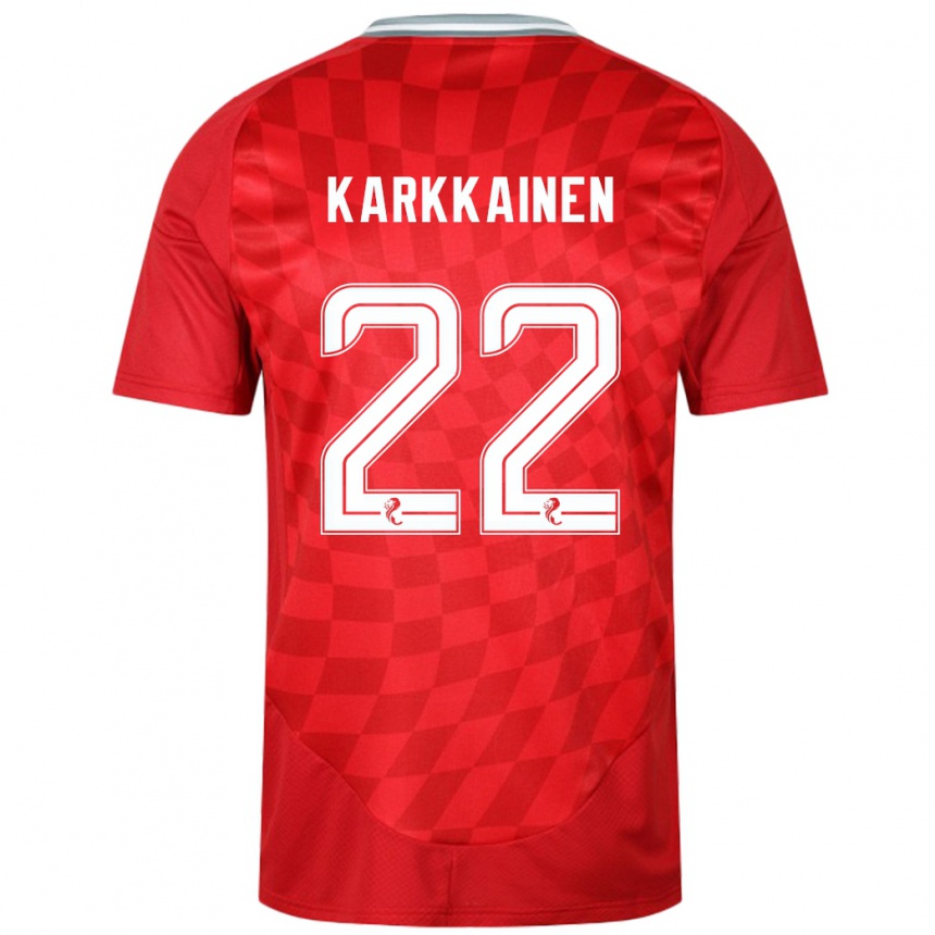 Niño Fútbol Camiseta Elena Kärkkäinen #22 Rojo 1ª Equipación 2024/25