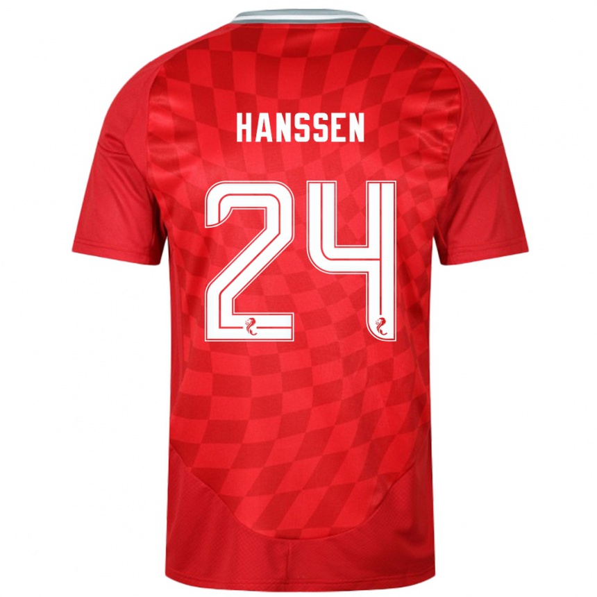 Niño Fútbol Camiseta Nadine Hanssen #24 Rojo 1ª Equipación 2024/25