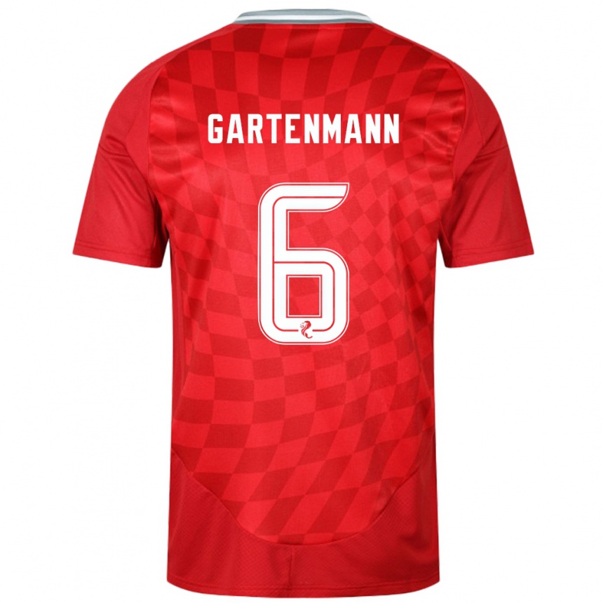 Niño Fútbol Camiseta Stefan Gartenmann #6 Rojo 1ª Equipación 2024/25