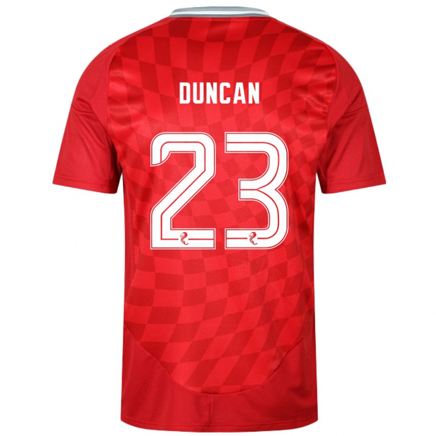 Niño Fútbol Camiseta Ryan Duncan #23 Rojo 1ª Equipación 2024/25